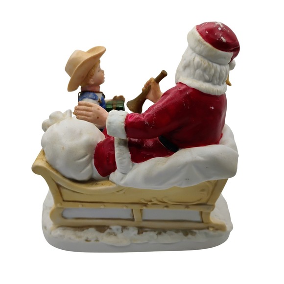 VTG HOMCO Denim Days "Santa's Visit" Figurine #8924 1985 Christmas Porcelain‎ - Picture 3 of 7